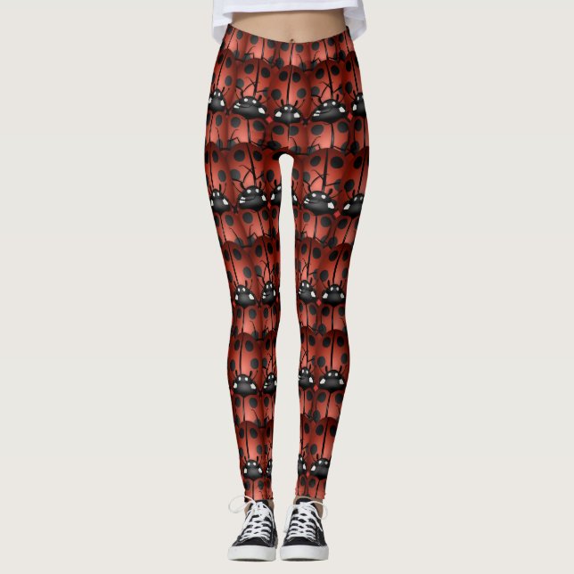 LEGGING PADRÕES DE LADYBUG VERMELHO/PRETO/BRANCO (Frente)