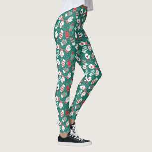 Legging Padrões de Mittens de Natal Cozy no inverno