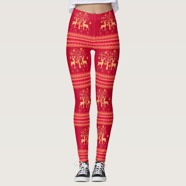 Legging Padrões de Natal (Frente)