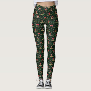 Legging Padrões de Natal sem Costura do Pilates Reformer P