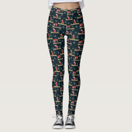 Legging Padrões de Natal sem Costura do Pilates Reformer S