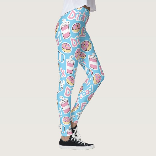 Legging Padrões De Nozes E Bebidas (Direita)