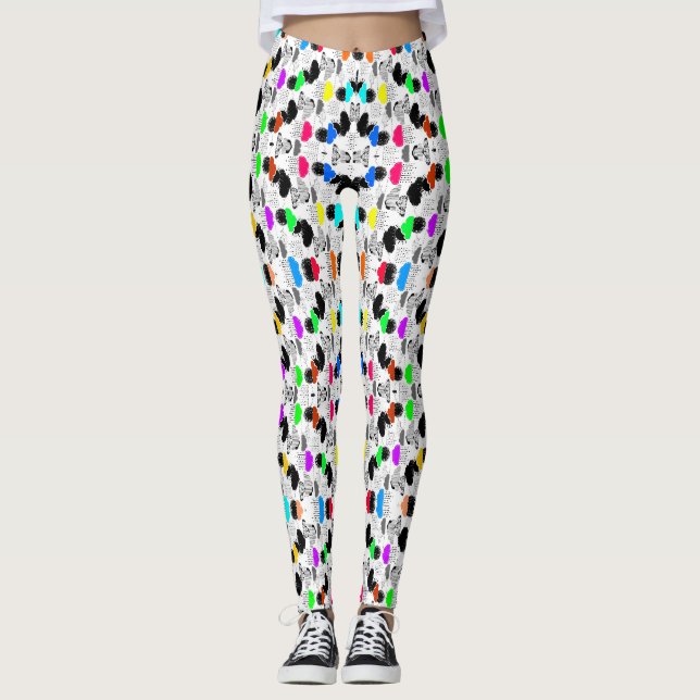 Legging Padrões de nuvens coloridas fofas (Frente)