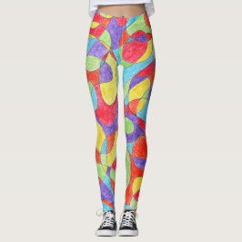 Legging Padrões de Portas de Crayon Desenhado à Mão