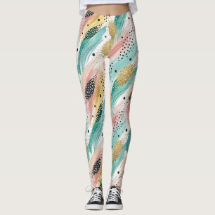 Legging Padrões de Traço e Ponto abstrato - Destaque Doura