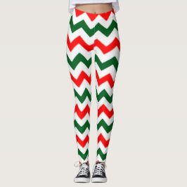 LEGGING PADRÕES ELF CHEVRON PADRÃO VERMELHO E VERDE