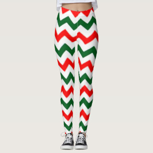 LEGGING PADRÕES ELF CHEVRON PADRÃO VERMELHO E VERDE