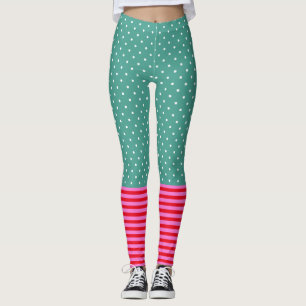 Legging Padrões engraçados das listras das bolinhas do