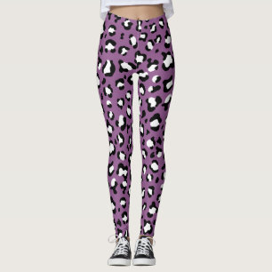 Legging Padrões-leopardo, manchas-leopardo, leopardo roxo