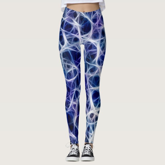 Legging Padrões nervosos em azul (Frente)