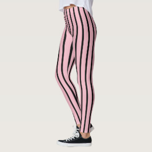 Legging Padrões riscados cor-de-rosa e preto