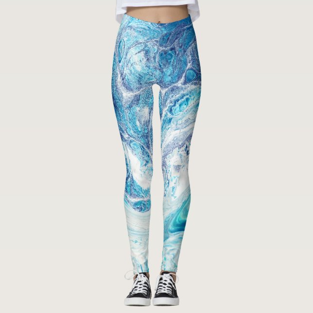 Legging Painel de Cores: Fundo do Abstrato acrílico (Frente)