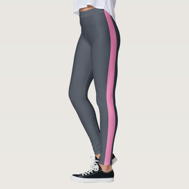 Legging Painel Lado Cor-de-Rosa Azul Escuro (Esquerda)