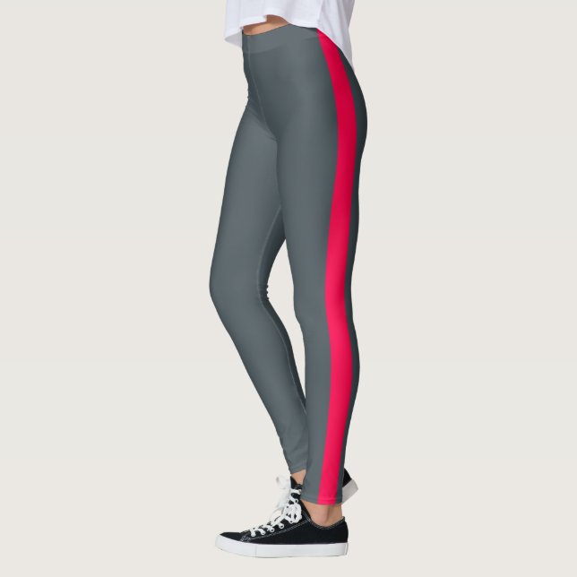 Legging Painel Lateral Cor-de-Rosa Cinza Obsidiana (Esquerda)
