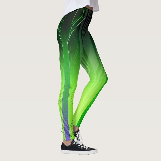 Legging Painel SciFi Holográfico Verde e Negro (Direita)