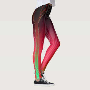 Legging Painel SciFi Holográfico Vermelho e Verde