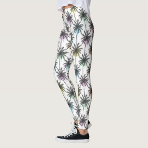 Legging Paint Drop Palm Tree Patterno
