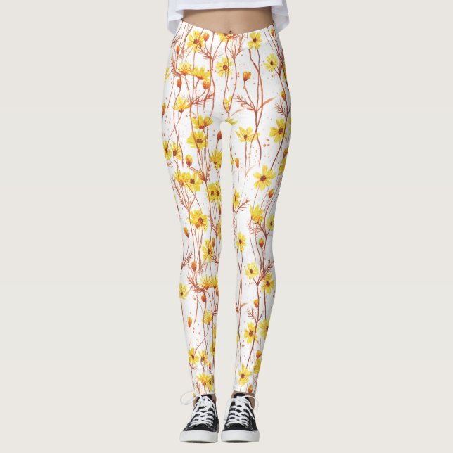 Legging Painted Yellow Daisies (Frente)
