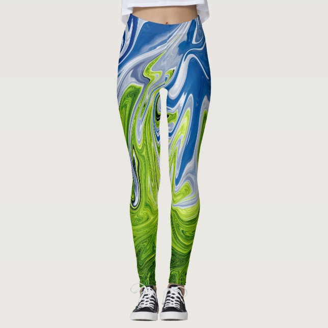 Legging Paisagem Abstrato Art | Melhor arte moderna (Frente)