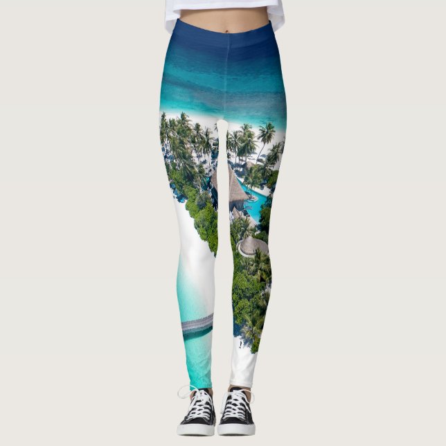 Legging Paisagem de praia (Frente)