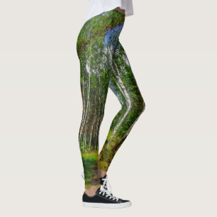Legging Paisagem do Céu da Natureza das Árvores de Aves