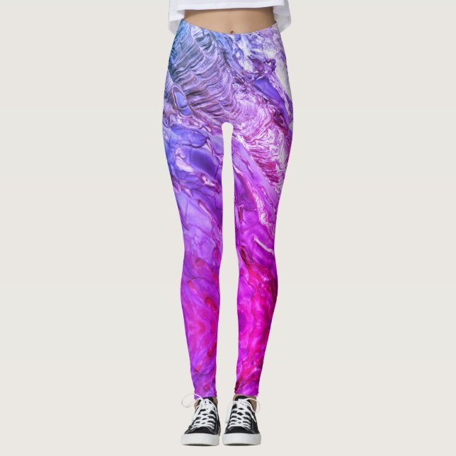 Legging Paisagem lunar psicodélica (Frente)