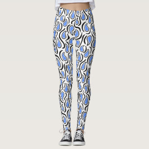 Legging Paisley Abstrato 230523 - Baby Blue, B&W