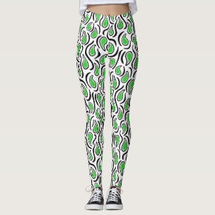 Legging Paisley Abstrato 230523 - Primavera Verde, B&W