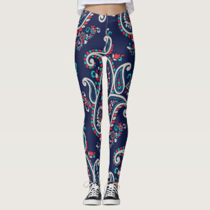 Legging Paisley Asiático: Design tradicional sem costura.