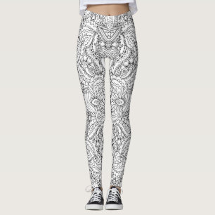 Legging Paisley, Borboleta Preta e Branca