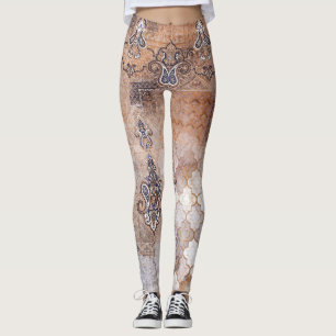 Legging Paisley de Patchwork: Classic Vintage Impressão