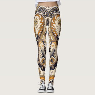 Legging Paisley Floral: Design sem costura colorida