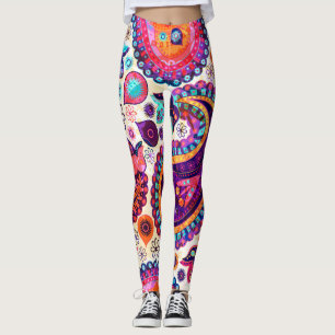 Legging Paisley Floral Indian Seamless Ornament