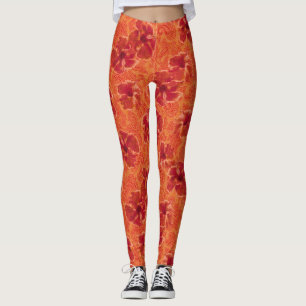 Legging Paisley Hibiscus Vintage Psychedelic Floral