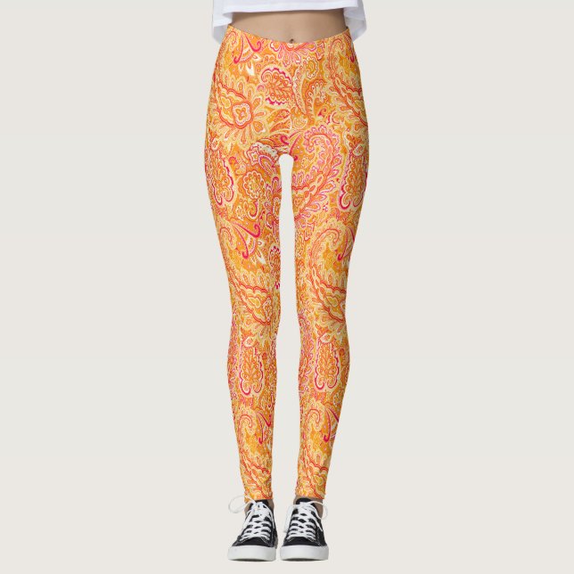 Legging Paisley Laranja (Frente)