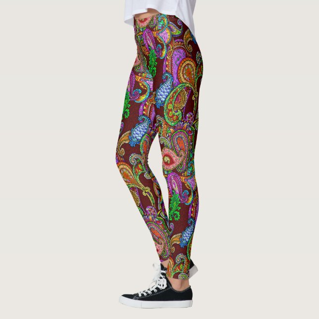 Legging Paisley no marrom (Esquerda)