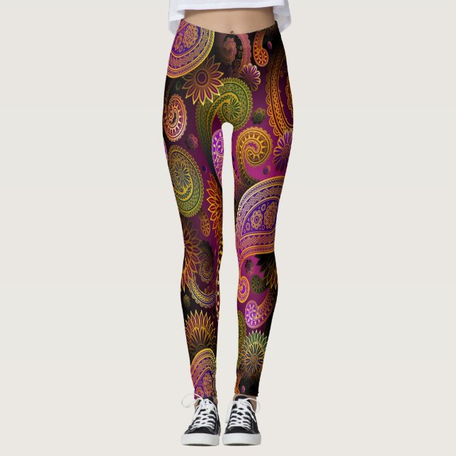 Legging Paisley Purple (Frente)