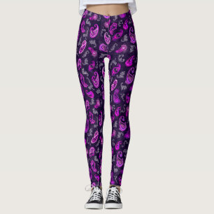 Legging Paisley Roxo Vintage