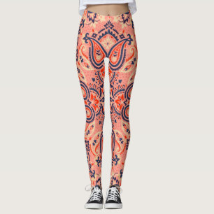 Legging Paisley sem costura: design de padrão de colheita.
