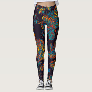 Legging Paisley watercolor: azulejo de padrão floral