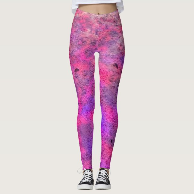 Legging Paixão por Padrões cor-de-rosa (Frente)