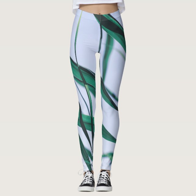 Legging Pale Pastel Green Grass Sky (Frente)