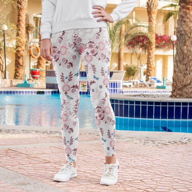 Legging Paleta rosa William Morris Design (Criador carregado)