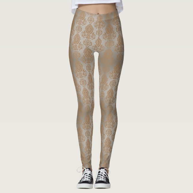 Legging Pálido Damask Filigrana Rolo "Efeito Burnout" (Frente)