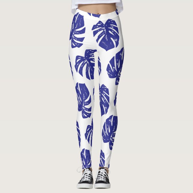 Legging Palm Tree Leaves: Padrão Natural (Frente)