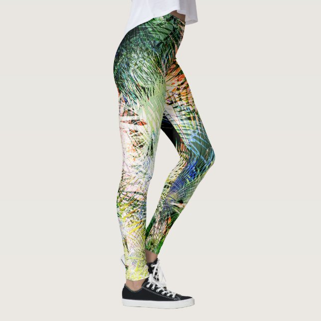 Legging Palma Moderna Deixa Design Abstrato Tropical (Direita)