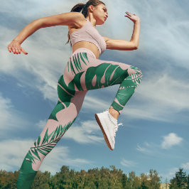 Legging Palma Rosa Tropical e Verde deixa um padrão perfei