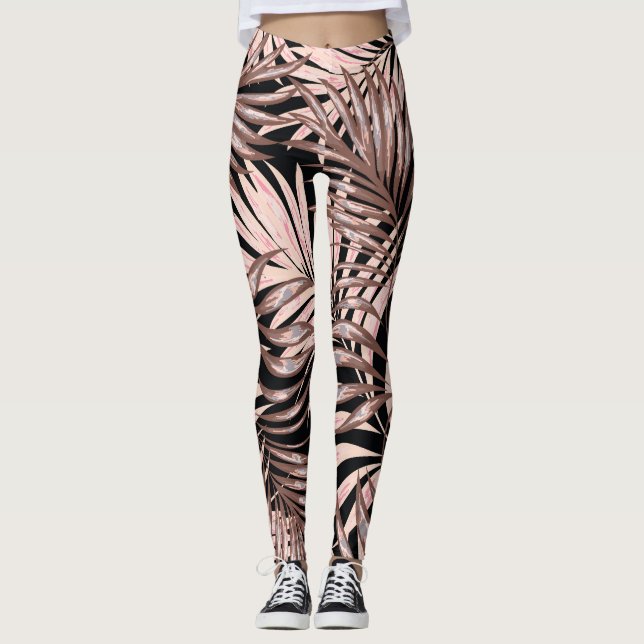 Legging Palma Tropical: Padrão Floral da Selva. (Frente)