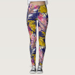 Legging Palmas tropicais coloridas, Abstrato Cheetah Impre<br><div class="desc">Saia em estilo com essas leggings super divertidas,  com uma impressão de abstrato bicho branco,  destacada por botânicos coloridos. Perfeito por uma noite fora,  a trabalhar no ginásio ou nas férias de praia tropical.</div>