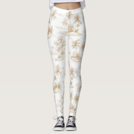 Legging Palmeiras de Ilha Tropical